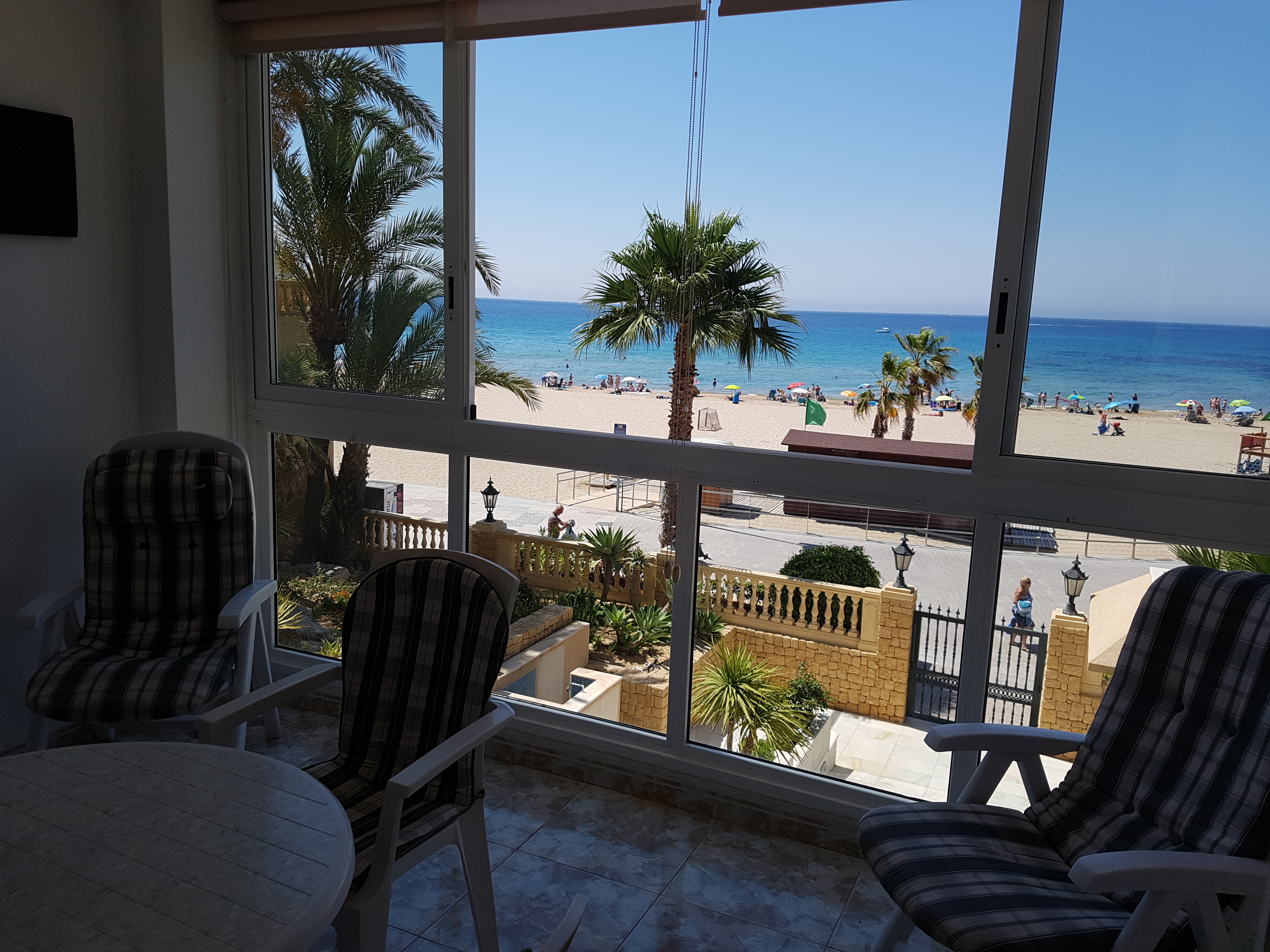 View from covered terracce holiday home spain
